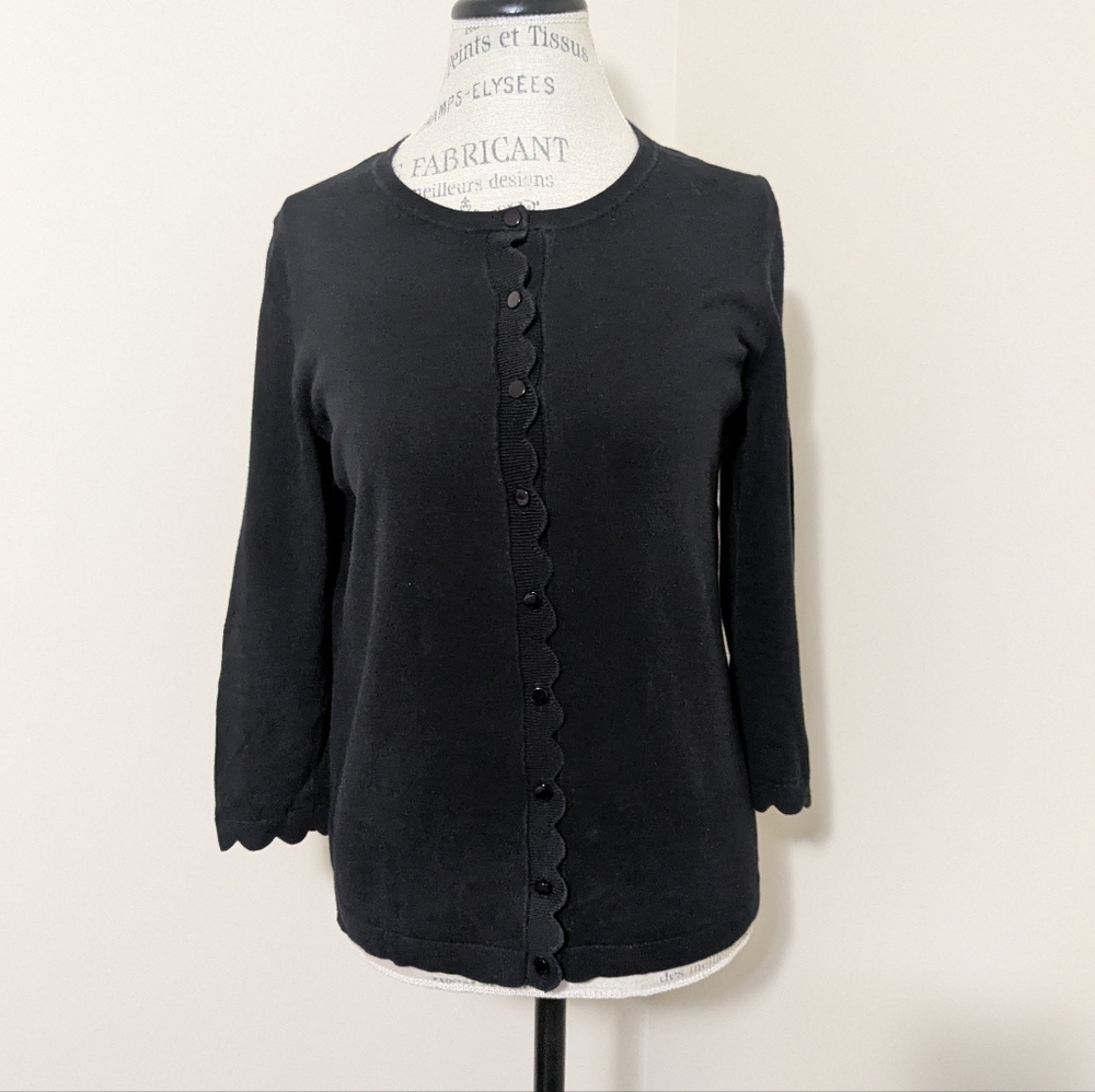 Talbots Plus size M black button up cardigan